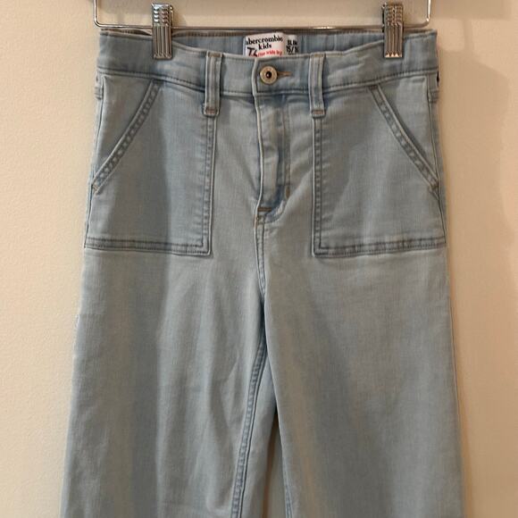 Abercrombie Kids High Rise Wide Leg Jeans sz 15/16 SLIM - Picture 2 of 7